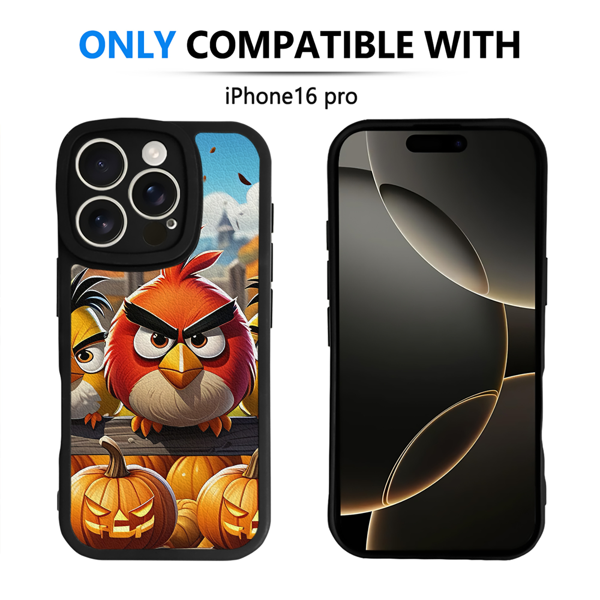 （画像用） Angry Birds アングリーバード 【iPhone 16シリーズ対応】シリコンスマホケース（レザー調） 材質：シリコン